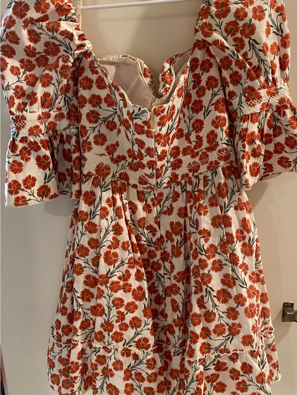 Agua by Agua Bendita 🌹❤️ Sweet Red Floral Minidress ❤️🌹 Size large - Picture 16 of 16
